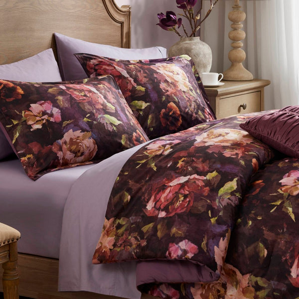 English Elm 4-piece Queen Velvet Floral Comforter Set with Ruched Pillow for Luxe Bedrooms B035P463193