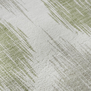 HomeRoots 5' X 8' Stylish Artichoke Green Ikat Area Rug – Durable, Washable, UV-Protected for Everyday Use 667439