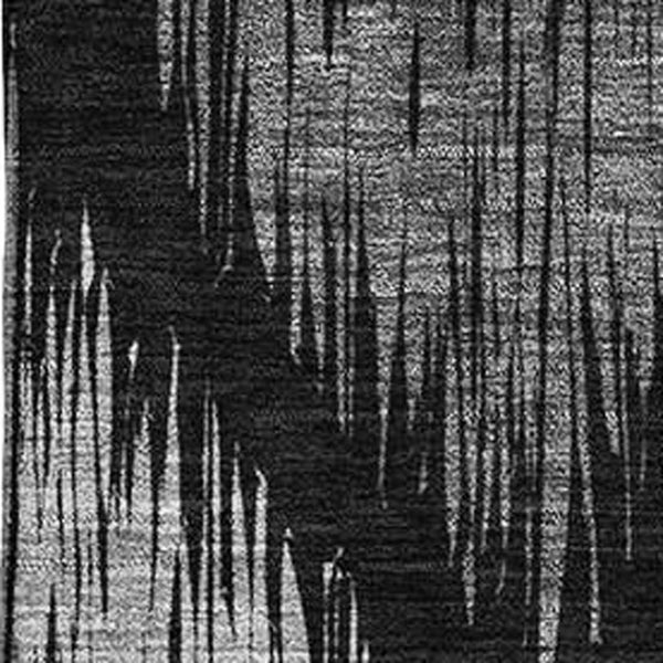 HomeRoots 5' X 8' Modern Black and Ivory Ikat Washable Area Rug with UV Protection for High-Traffic Spaces 667451