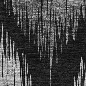 HomeRoots 8' x 10' Black and Ivory Ikat Area Rug – Washable, Stain-Resistant, UV-Protected for Busy Homes 667453
