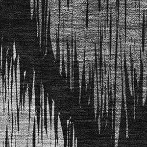 HomeRoots 10' X 14' Ikat Area Rug - Modern Black & Ivory Design, Washable, UV-Protected, Pet-Friendly Durability 667455