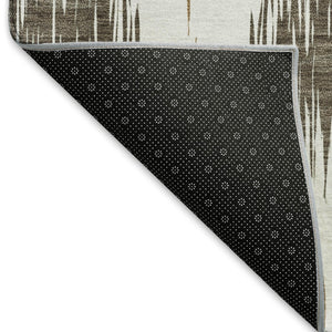 HomeRoots 8' X 10' Ikat Washable Area Rug in Chocolate & Ivory - Durable, Stain-Resistant, UV Protected Design 667465
