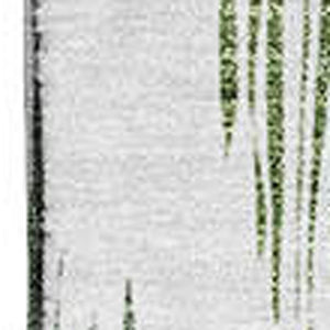 HomeRoots 5' X 8' Fern Green & Ivory Ikat Washable Area Rug - Durable, Stain Resistant, UV Protected Design 667469