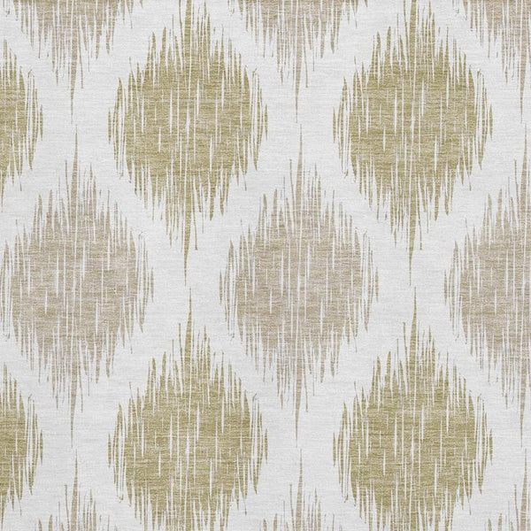 HomeRoots 8' X 10' Gold And Ivory Ikat Area Rug - Washable, UV Protected, Stain Resistant for Busy Homes 667477