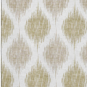 HomeRoots 10' Gold and Ivory Ikat Washable Area Rug - UV Protected, Stain-Resistant, Soft, Durable Design! 667479