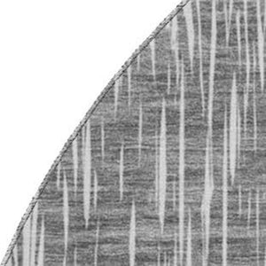HomeRoots 8' Gray and Ivory Ikat Round Rug - Washable, UV-Protected, Stain-Resistant for High-Traffic Homes 667482