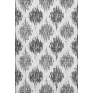 HomeRoots 10' X 14' Gray and Ivory Ikat Area Rug - Washable, UV-Protected, Durable for Busy Homes and Style 667485