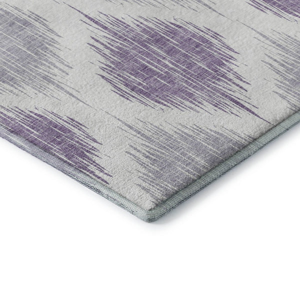 HomeRoots 8' X 10' Cozy Lavender & Ivory Ikat Washable Area Rug - Durable, Stain Resistant & UV Protected! 667489