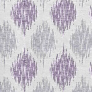 HomeRoots 9' X 12' Stylish Lavender & Ivory Ikat Area Rug - Washable, UV Protected, Perfect for High-Traffic Spaces 667490