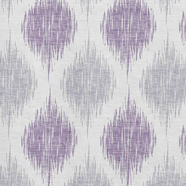 HomeRoots 9' X 12' Stylish Lavender & Ivory Ikat Area Rug - Washable, UV Protected, Perfect for High-Traffic Spaces 667490