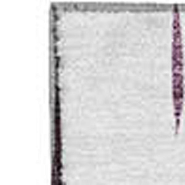 HomeRoots 10' Purple and Ivory Ikat Area Rug - Washable, UV-Protected, Durable Design for High-Traffic Spaces 667497