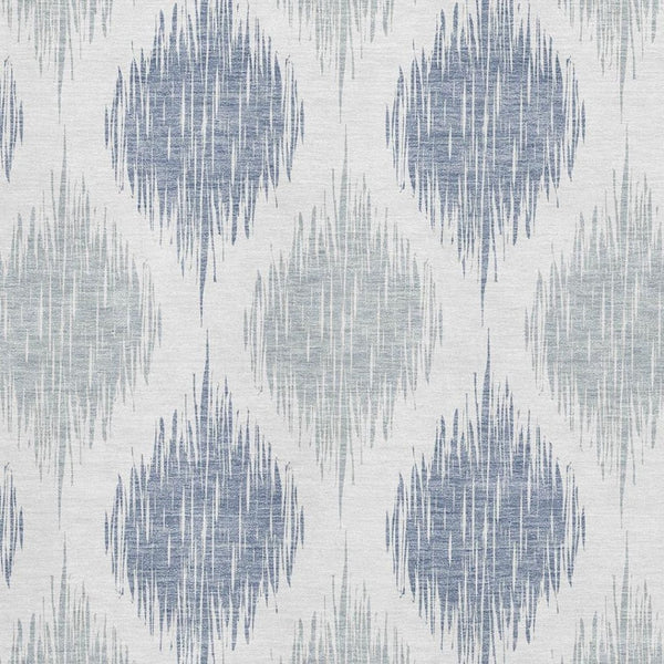 HomeRoots 8' X 10' Sky Blue Ikat Area Rug - Washable, Stain Resistant, UV Protected, Perfect for Active Homes! 667501