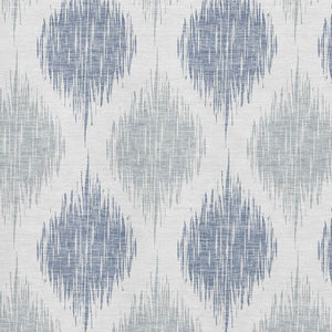 HomeRoots 9' X 12' Sky Blue & Ivory Ikat Area Rug - Durable, Washable, UV-Protected, Perfect for Homes with Kids! 667502