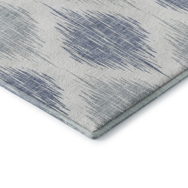 HomeRoots 10' X 14' Ikat Area Rug in Sky Blue & Ivory - Washable, UV-Protected & Perfect for Modern Spaces! 667503