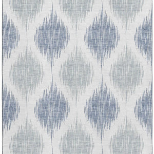 HomeRoots 10' X 14' Ikat Area Rug in Sky Blue & Ivory - Washable, UV-Protected & Perfect for Modern Spaces! 667503
