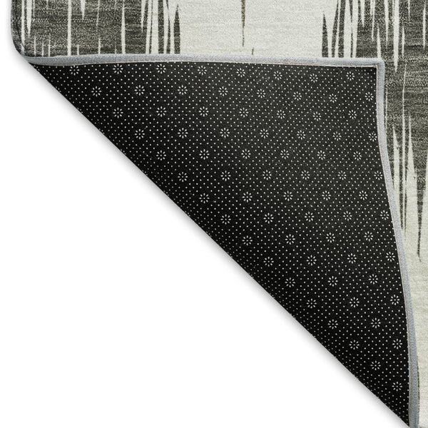 HomeRoots 10' X 14' Taupe and Ivory Ikat Area Rug - Durable, Washable with UV Protection for Family Spaces 667509