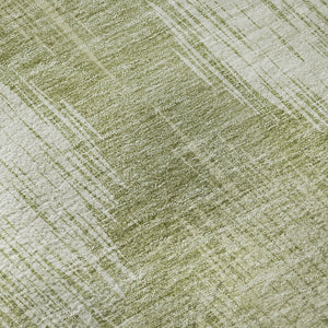 HomeRoots 8' X 10' Artichoke Green Ikat Area Rug - Washable, UV Protected, Durable for High-Traffic Spaces 667513