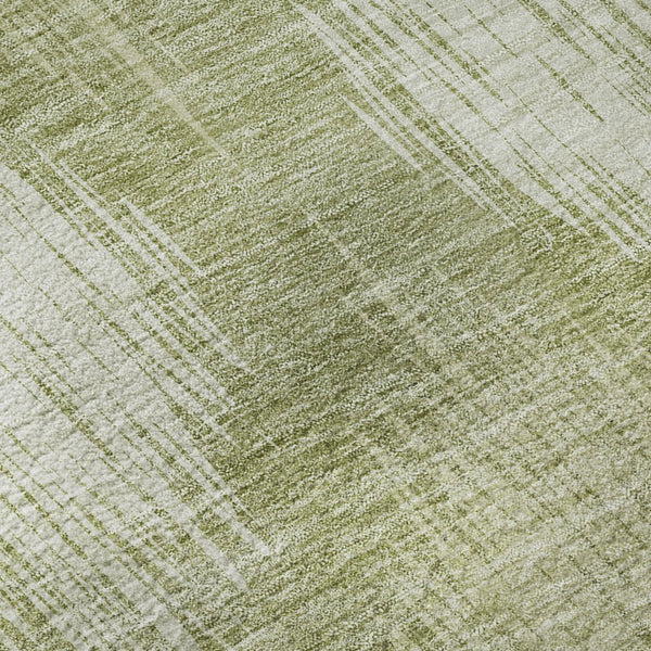 HomeRoots 8' X 10' Artichoke Green Ikat Area Rug - Washable, UV Protected, Durable for High-Traffic Spaces 667513