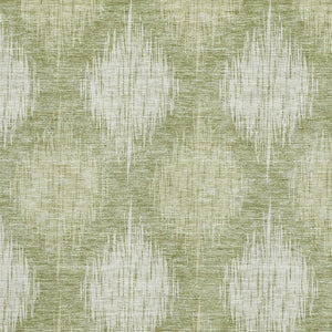 HomeRoots 10' Artichoke Green & Ivory Ikat Area Rug - Washable, UV-Protected for Durable Family Living Spaces 667515