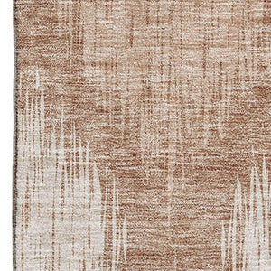 HomeRoots 5' X 8' Coral And Ivory Ikat Area Rug - Washable, Stain-Resistant, UV Protected for Modern Homes 667517