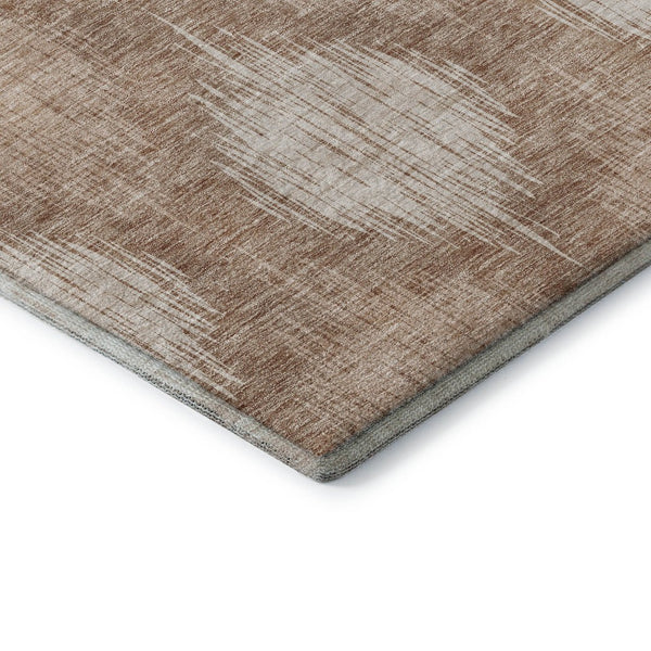 HomeRoots 8' X 10' Coral & Ivory Ikat Area Rug - Stain-Resistant, UV Protected, Easy-Care for Homes & Kids 667519