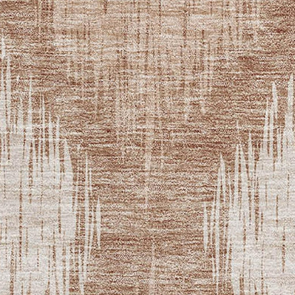 HomeRoots 8' X 10' Coral & Ivory Ikat Area Rug - Stain-Resistant, UV Protected, Easy-Care for Homes & Kids 667519