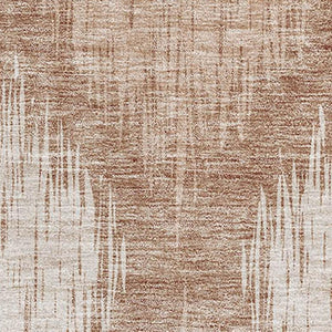 HomeRoots 9' X 12' Coral & Ivory Ikat Area Rug - Washable, UV Protected, Stylish, Durable for Homes & Patios 667520