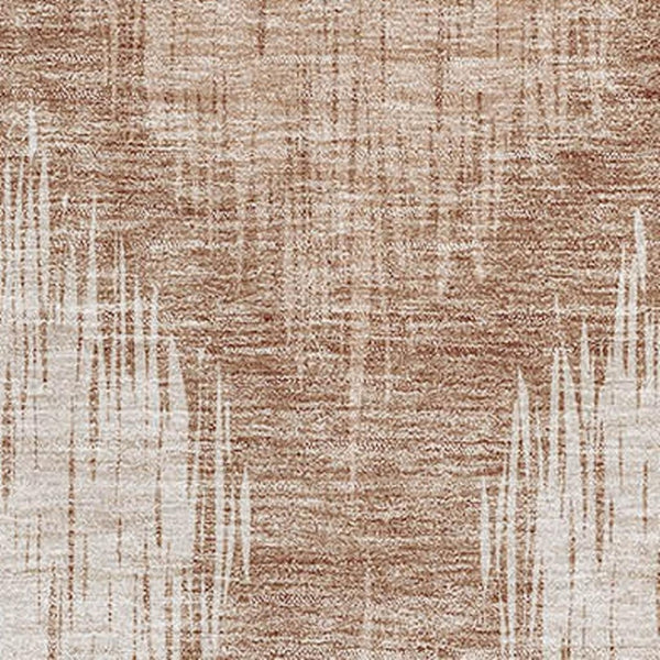 HomeRoots 9' X 12' Coral & Ivory Ikat Area Rug - Washable, UV Protected, Stylish, Durable for Homes & Patios 667520