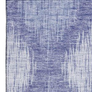 HomeRoots 5' X 8' Denim Blue And Ivory Ikat Area Rug – Washable, Stain-Resistant, UV Protected for Stylish Living 667523