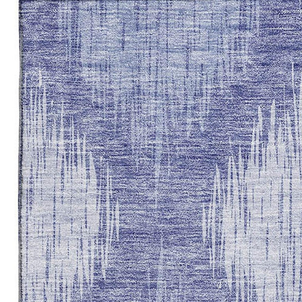 HomeRoots 5' X 8' Denim Blue And Ivory Ikat Area Rug – Washable, Stain-Resistant, UV Protected for Stylish Living 667523