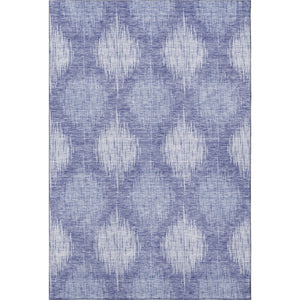 HomeRoots 8' X 10' Ikat Area Rug in Denim Blue & Ivory - Washable, UV-Protected, Durable & Stylish Design 667525