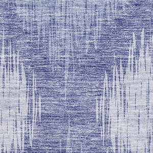 HomeRoots 9' X 12' Denim Blue & Ivory Ikat Washable Area Rug with UV Protection for Modern Living Spaces 667526