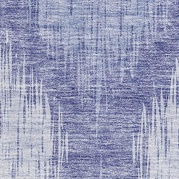 HomeRoots 10' X 14' Denim Blue & Ivory Ikat Washable Area Rug - Stylish, Stain Resistant, UV Protected & Durable 667527