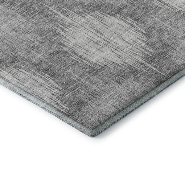 HomeRoots 8' X 10' Gray And Silver Ikat Area Rug - Stylish, Washable, UV-Resistant for High-Traffic Spaces 667531