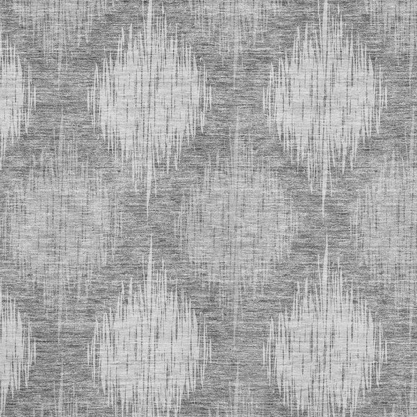 HomeRoots 9' X 12' Gray Ikat Washable Area Rug with UV Protection - Stylish, Durable & Easy Care for Modern Homes 667532