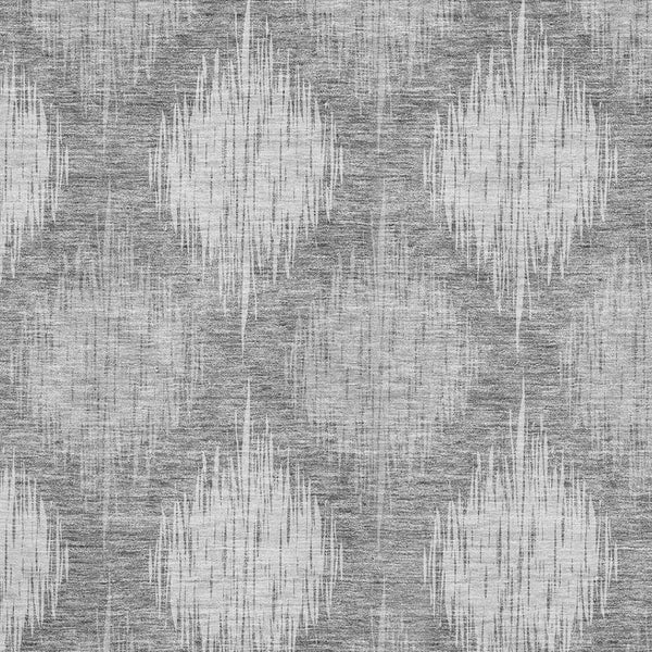 HomeRoots 10' X 14' Gray and Silver Ikat Area Rug - Stylish, Washable, UV Protected for High-Traffic Spaces! 667533