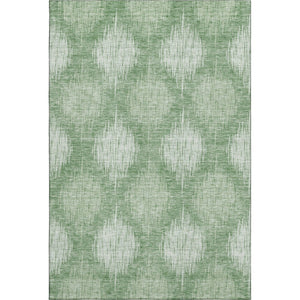 HomeRoots 5' X 8' Mint Green Ikat Area Rug - Washable, Stain-Resistant, UV Protected for Kids & Pets' Homes 667535