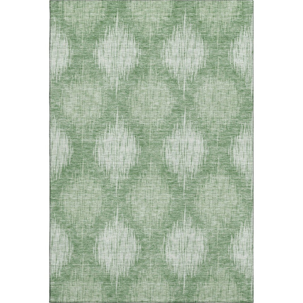 HomeRoots 5' X 8' Mint Green Ikat Area Rug - Washable, Stain-Resistant, UV Protected for Kids & Pets' Homes 667535