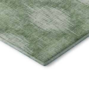 HomeRoots 5' X 8' Mint Green Ikat Area Rug - Washable, Stain-Resistant, UV Protected for Kids & Pets' Homes 667535
