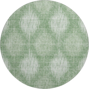 HomeRoots 8' Washable Mint Green Ikat Round Rug with UV Protection – Stylish, Durable, and Easy Care for Homes 667536