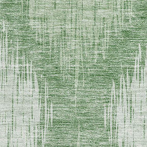 HomeRoots 9' X 12' Mint Green & Ivory Ikat Area Rug - Washable, UV Protected, Durable for Family Spaces 667538
