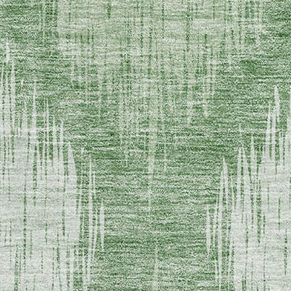 HomeRoots 9' X 12' Mint Green & Ivory Ikat Area Rug - Washable, UV Protected, Durable for Family Spaces 667538