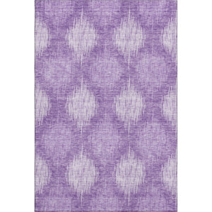 HomeRoots 10' X 14' Washable Plum and Ivory Ikat Area Rug - UV Protected, Stylish, Durable for Family Spaces 667545