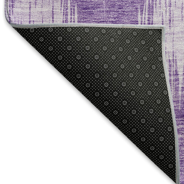 HomeRoots 10' X 14' Washable Plum and Ivory Ikat Area Rug - UV Protected, Stylish, Durable for Family Spaces 667545