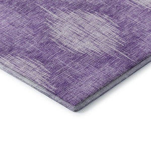 HomeRoots 10' X 14' Washable Plum and Ivory Ikat Area Rug - UV Protected, Stylish, Durable for Family Spaces 667545