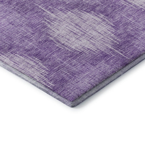 HomeRoots 10' X 14' Washable Plum and Ivory Ikat Area Rug - UV Protected, Stylish, Durable for Family Spaces 667545