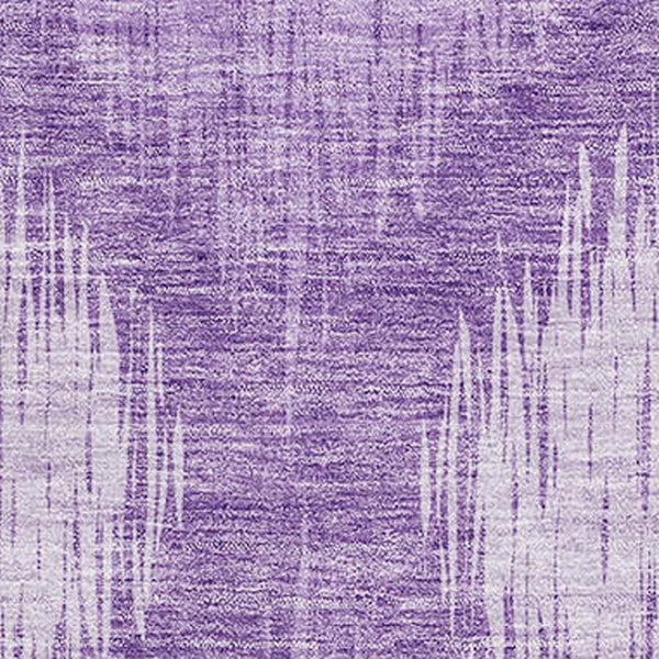 HomeRoots 10' X 14' Washable Plum and Ivory Ikat Area Rug - UV Protected, Stylish, Durable for Family Spaces 667545