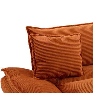 English Elm Corduroy Modern Sofa Sleeper Loveseat with Double-Layer Cushions, Two Pillows, Sturdy Frame 84" Orange W676P227342