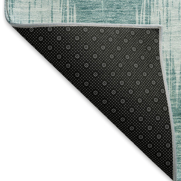 HomeRoots 10' X 14' Teal & Ivory Ikat Area Rug - Washable, UV-Protected, Stylish & Stain-Resistant Design! 667557