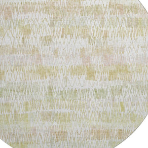 HomeRoots 8' Gold And Ivory Striped Washable Round Rug – UV Resistant, Durable, Stylish for Any Space! 667560